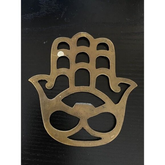 Brass Hamsa Bottle Opener Decorative Hand Shape - Picture 4 of 7